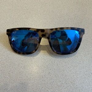 Maui Jim Tortoise Acetate Sunglasses with Blue Mirror Lenses